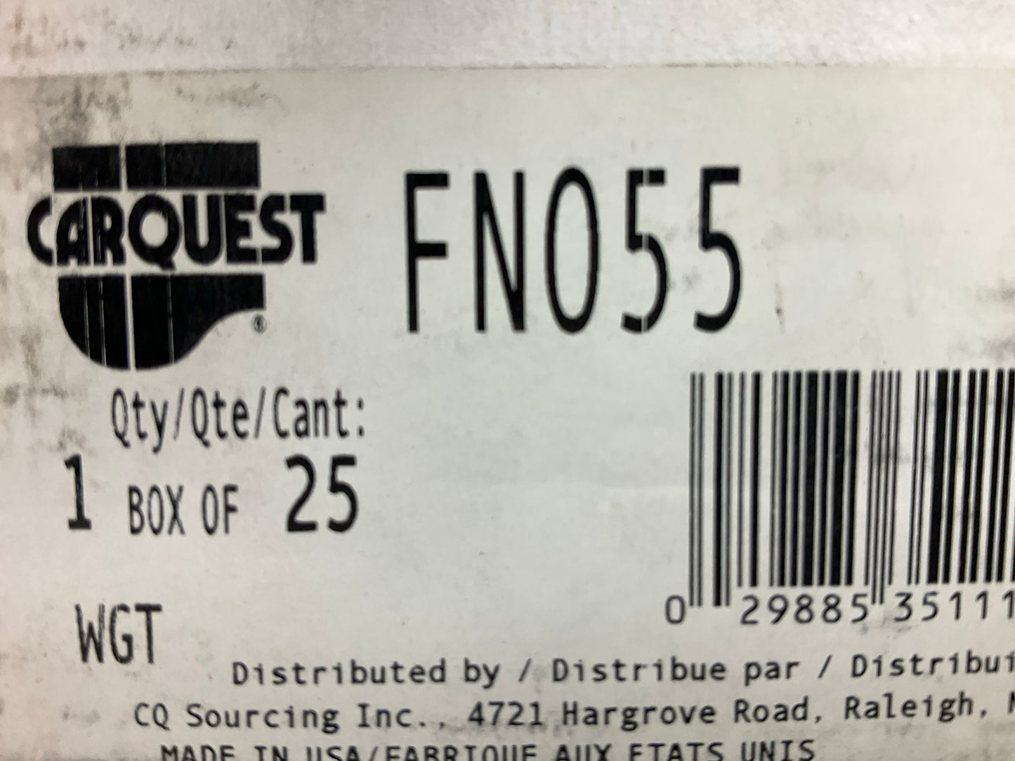 Carquest (Perfect) FN055 Steel Wheel Weight 55gm (2.00 Oz) - Box Of 25