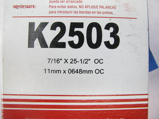 Carquest K2503 Serpentine Belt - 0.42'' X 25.0'' - 3 Ribs