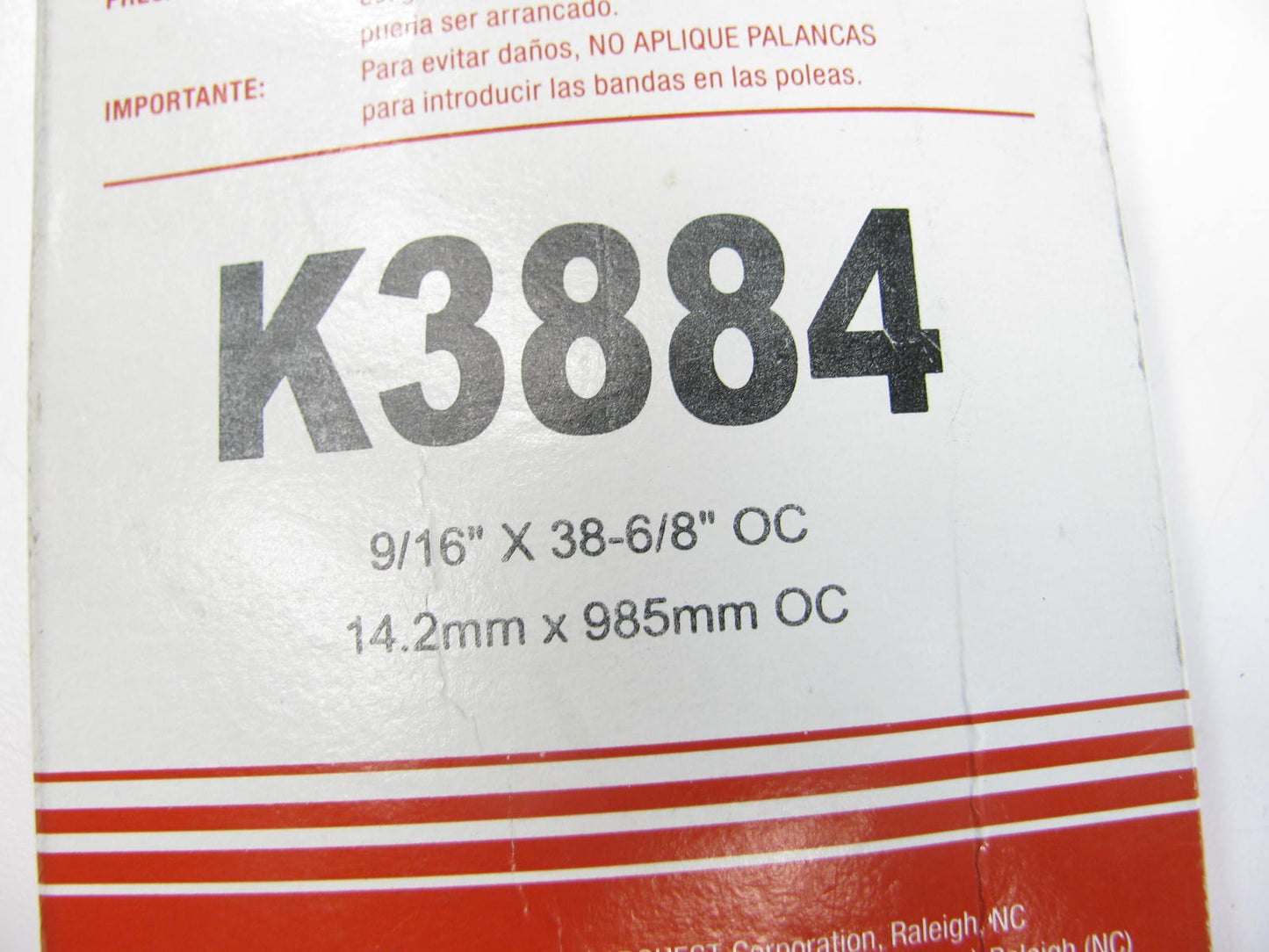 Carquest K3884 Serpentine Belt - 0.56'' X 39.500'' - 4 Ribs