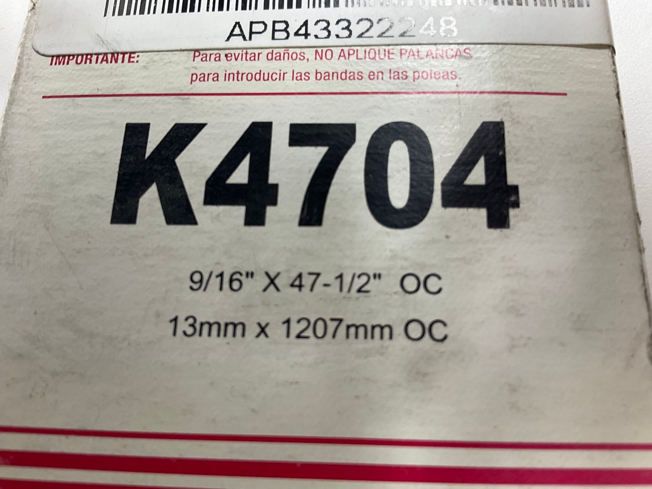 Carquest K4704 Serpentine Belt