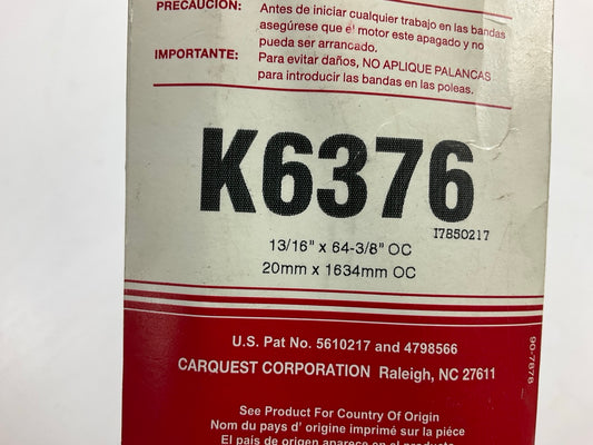Carquest K6376 Serpentine Belt