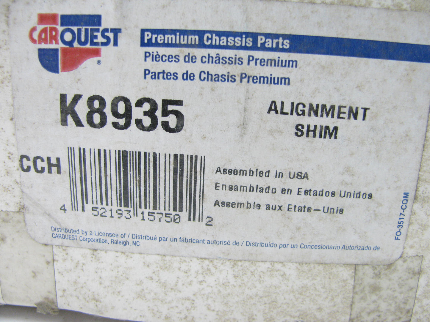 (12) Carquest K8935 UNIVERSAL Alignment Shims, 1/16'' Thick