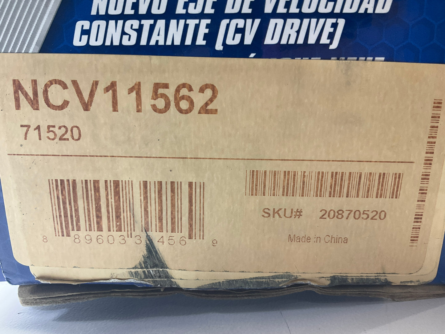 Carquest NCV11562 Front Right CV Axle 1997-02 Escort, 97-99 Tracer Manual Trans