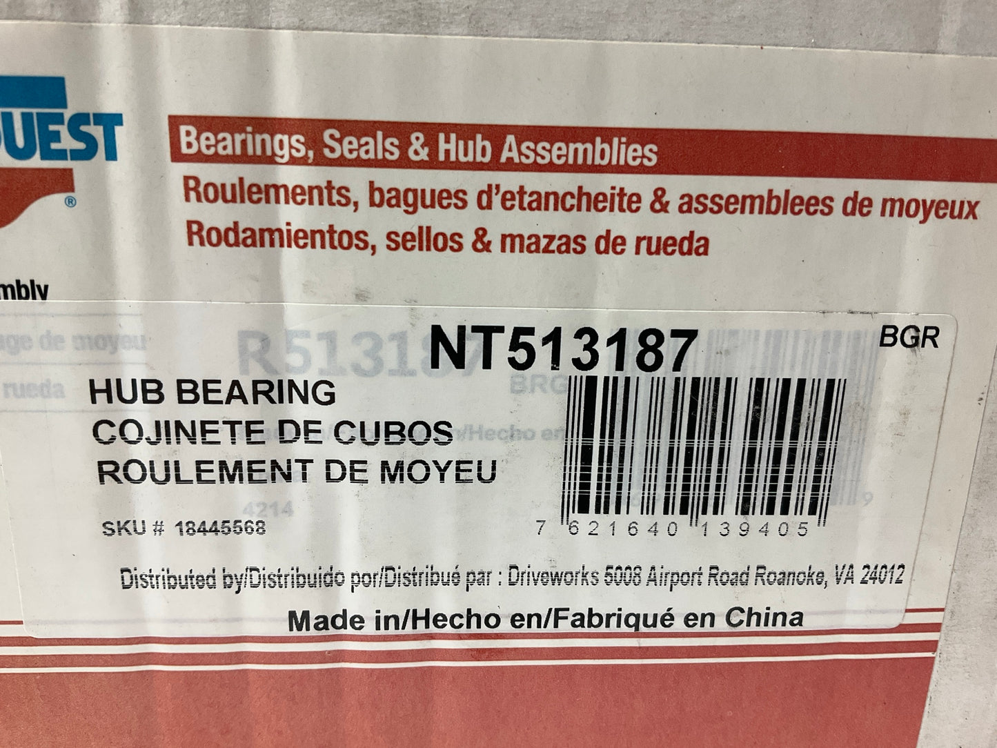 Carquest R513187 Front Wheel Bearing And Hub Assembly