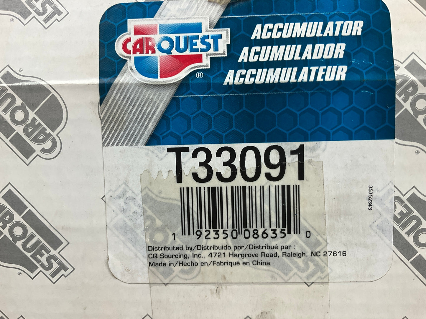 Carquest T33091 A/C Accumulator