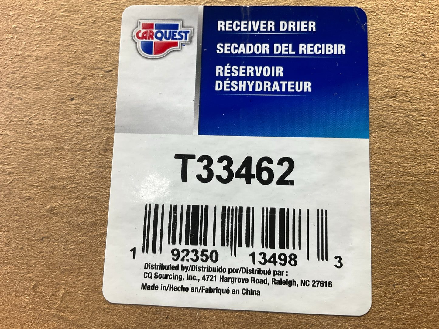 Carquest T33462 A/C Receiver Drier