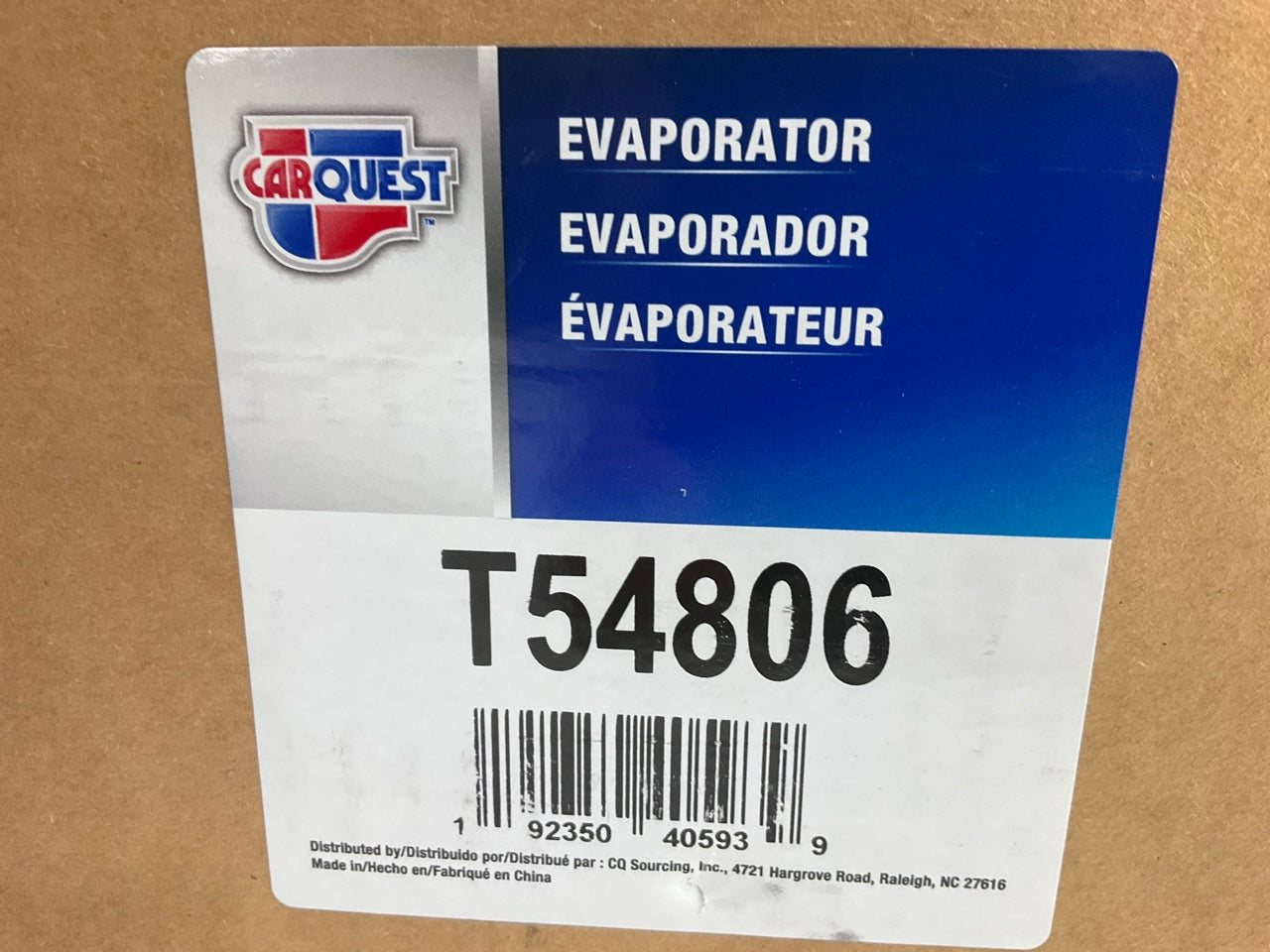 Carquest T54806 A/C Evaporator Core 54806