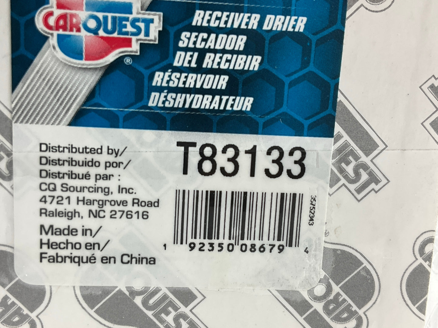 Carquest T83133 A/C Receiver Drier