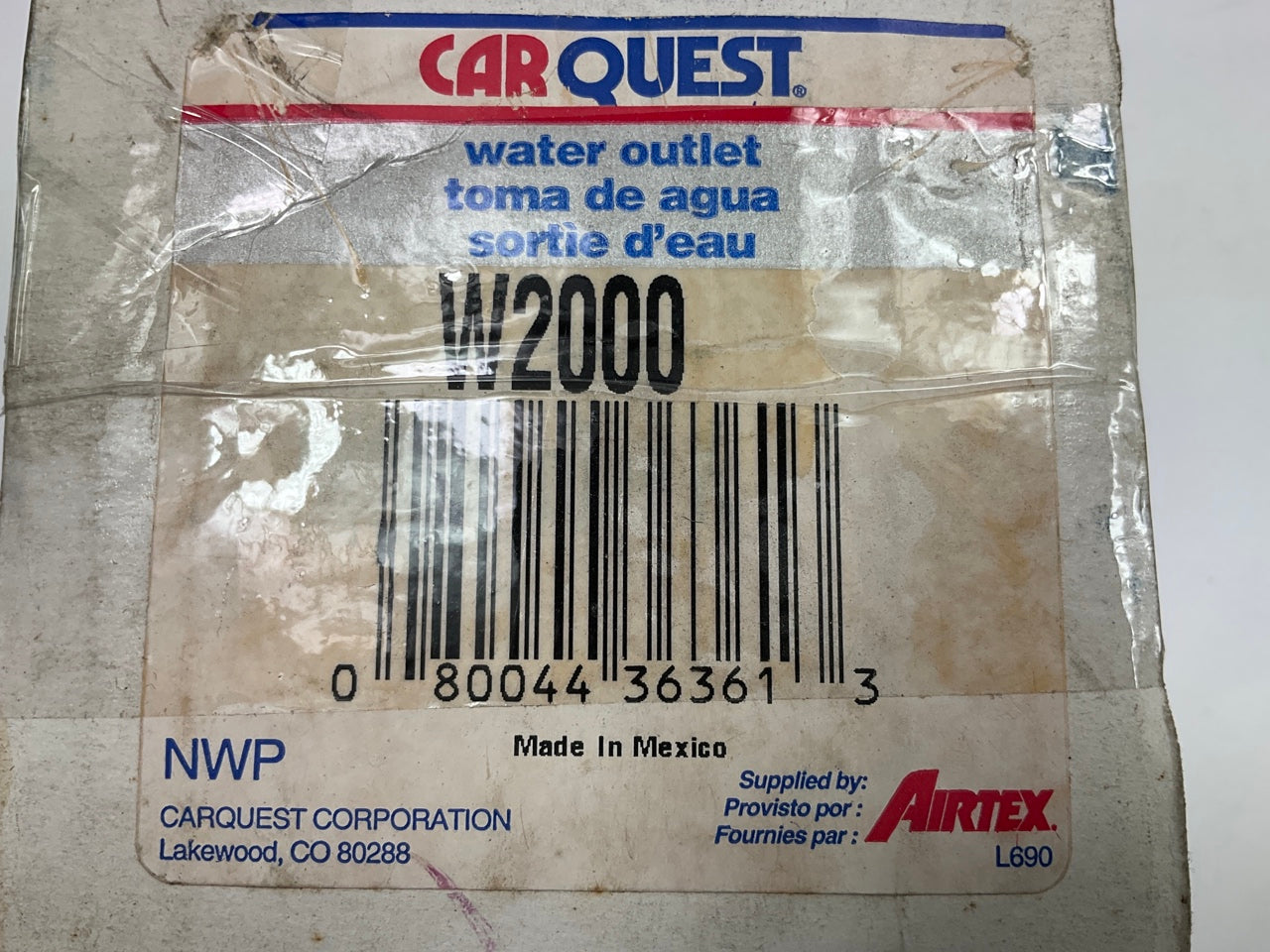 Carquest W2000 Engine Coolant Water Outlet - 1959-1965 Chevy 283 Small Block V8