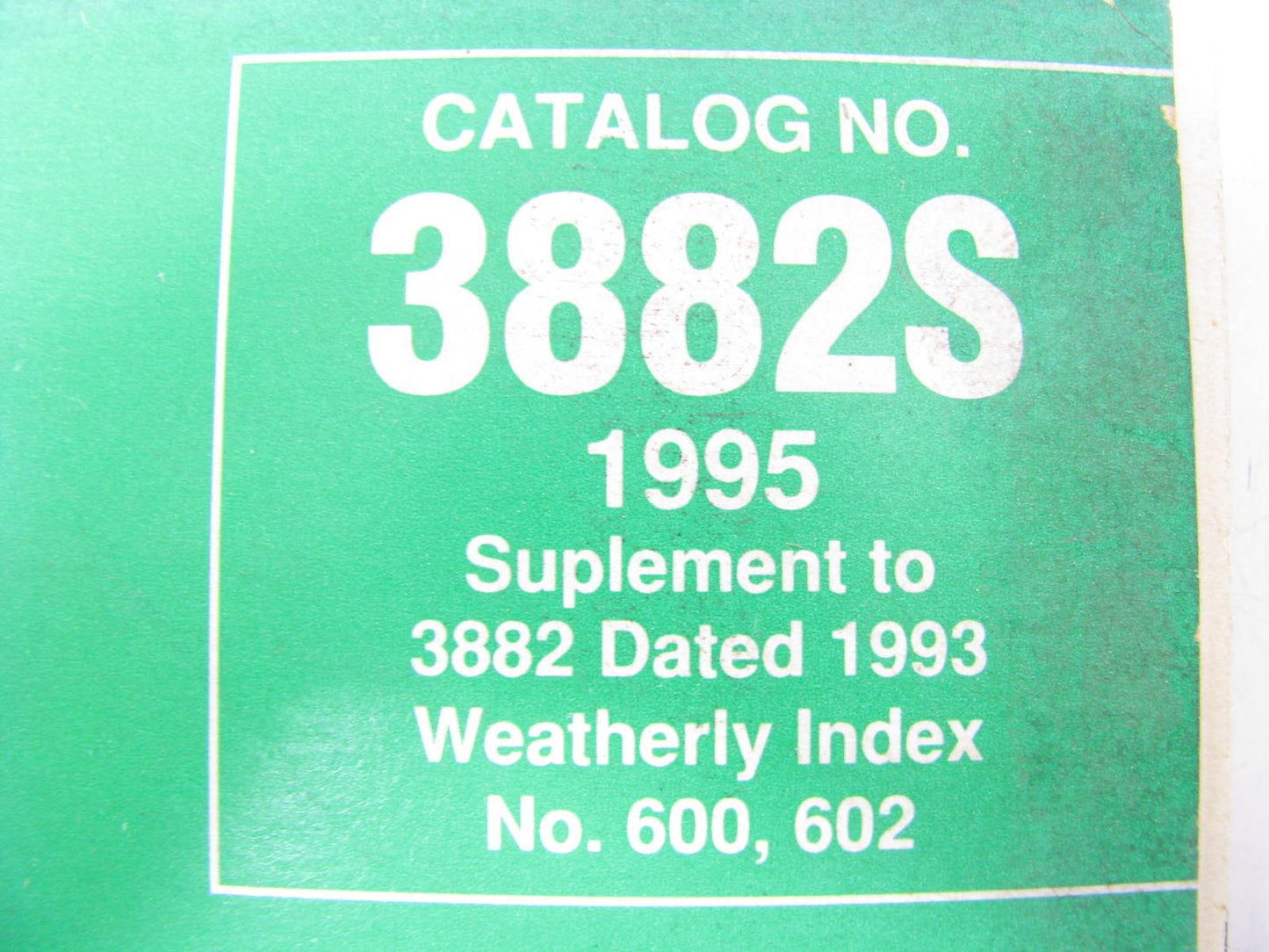 Carter 3882S Engine Management Fuel Injection Parts Catalog 95 With Applications