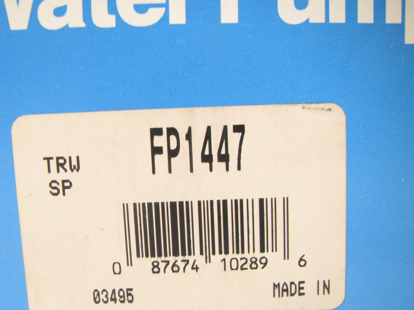 Carter FP1447 Water Pump For 1968-1969 Opel Cadet 1.1L
