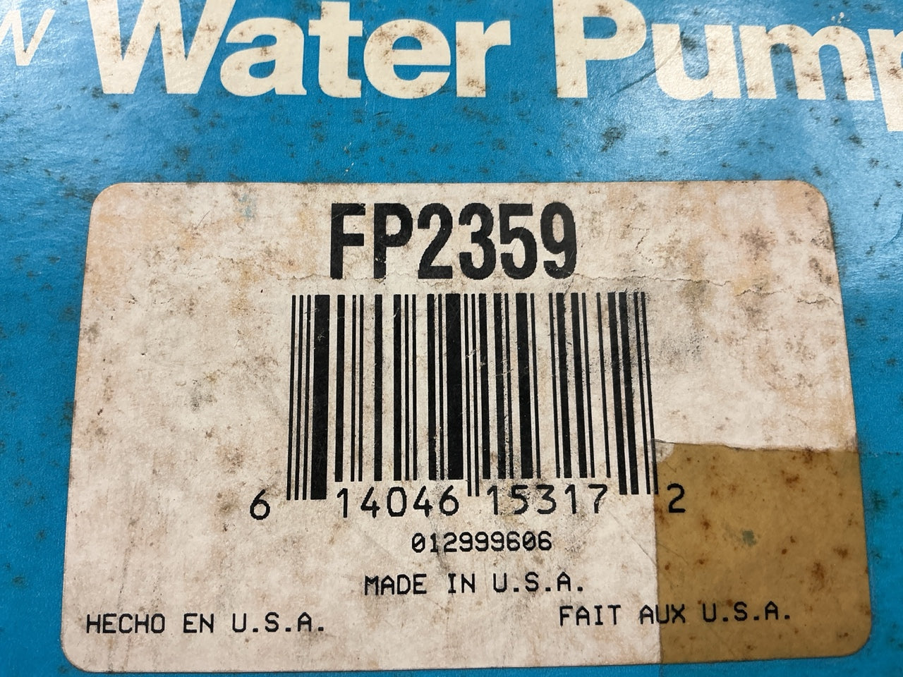 Carter FP2359 Water Pump NON- USA Models ONLY - Ford Fiesta