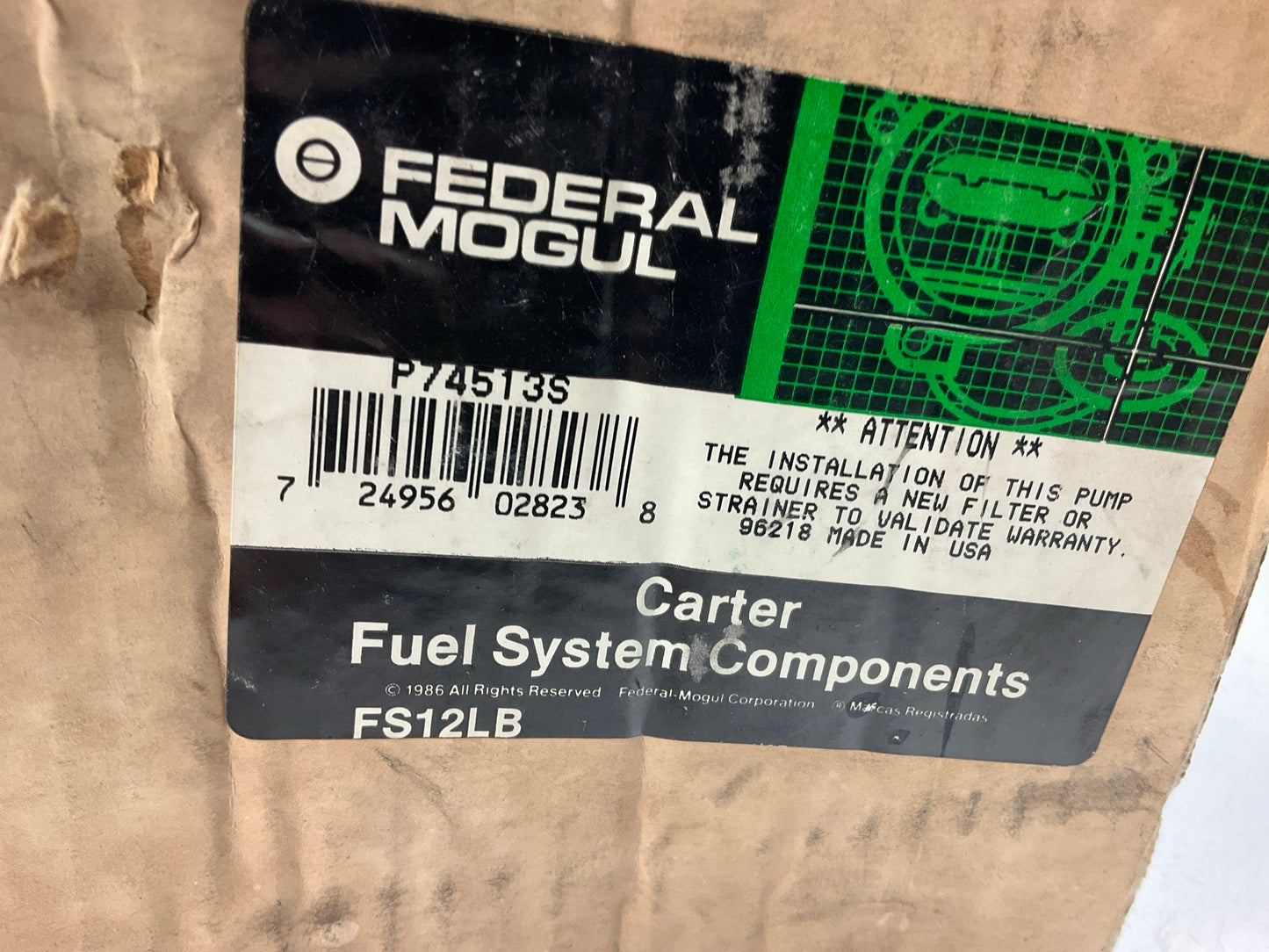 Carter P74513S Fuel Pump For 1987 Ford Tempo, Topaz AWD ONLY