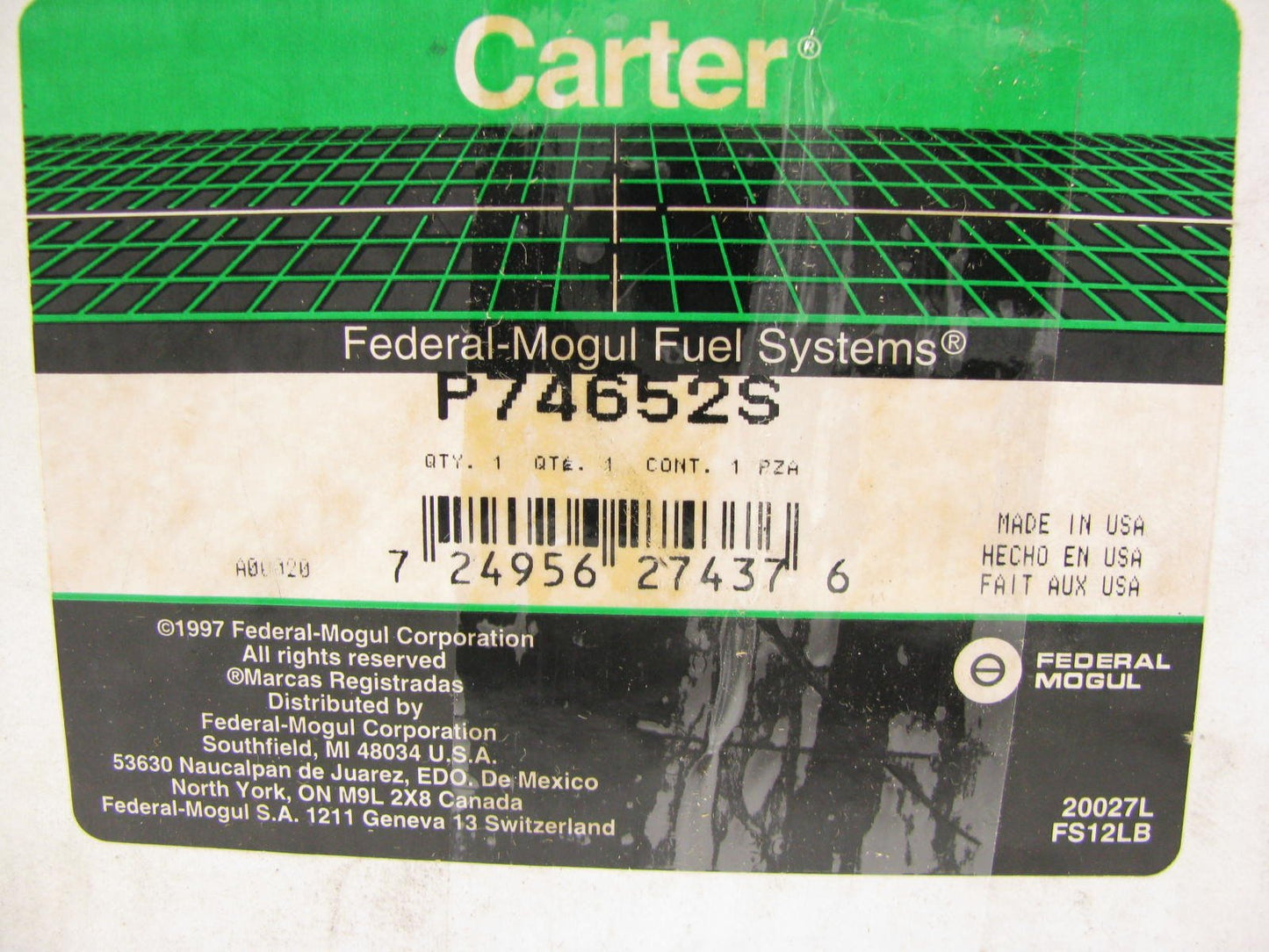 Carter P74652S Electric Fuel Pump & Sender 1989-91 Ford Thunderbird Supercoupe