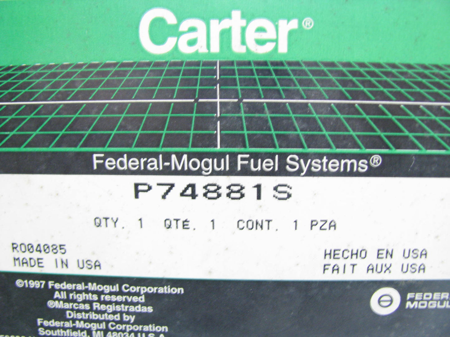 Carter P74881S Electric Fuel Pump & Fuel Sender - 2000-02 Ford E-150/450 Midship