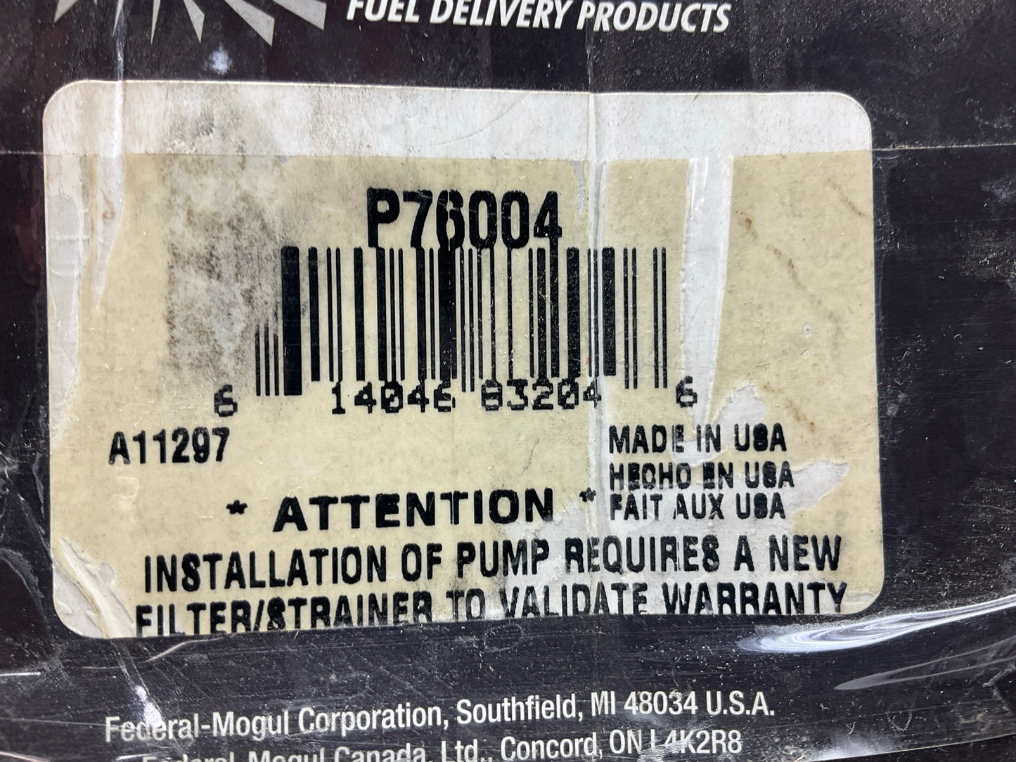 Incomplete, Comes As Is - Carter P76004 Fuel Pump, Made In USA