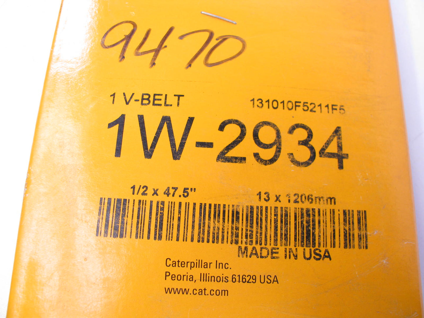 NEW - OEM 1W2934 Accessory Drive Belt - 0.53'' X 47.50'' - 36 Degree For CAT
