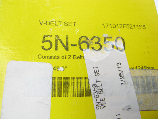 NEW - OEM 5N-6350 Accessory Drive Belt - 0.53'' X 49.125'' - 36 Degree For CAT