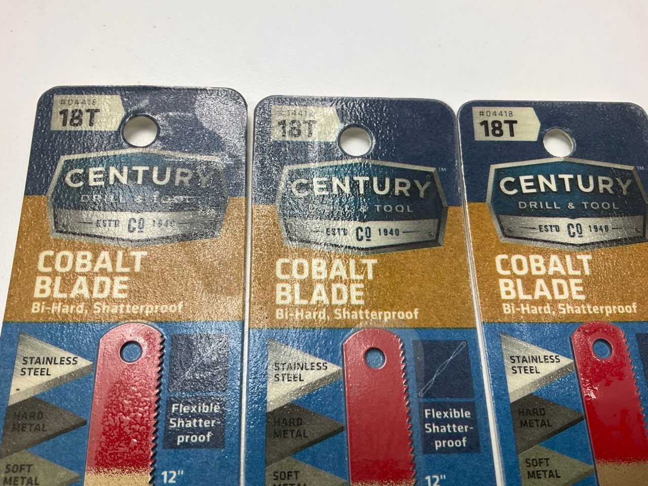 (5) Century 04418 Cobalt Bi-Hard Hacksaw Blade 12 Inch, 18 TPI