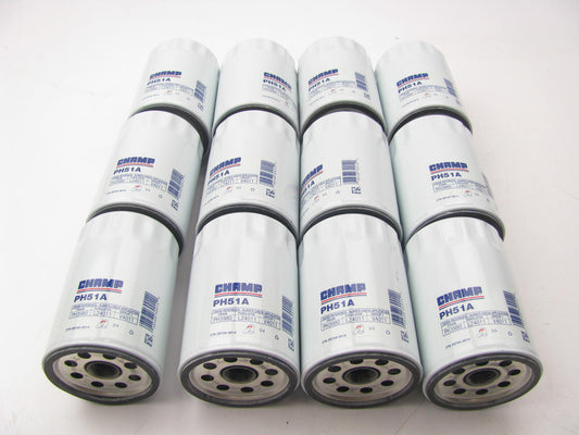 (12) Champ PH51AB Oil Filter Replaces PH3980 51190 L24011 PH51A LF393 LF782
