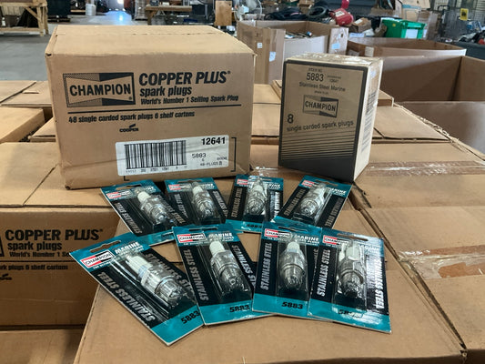 Wholesale Lot Of 6,311 Champion 5883 Stainless Steel Marine Spark Plugs