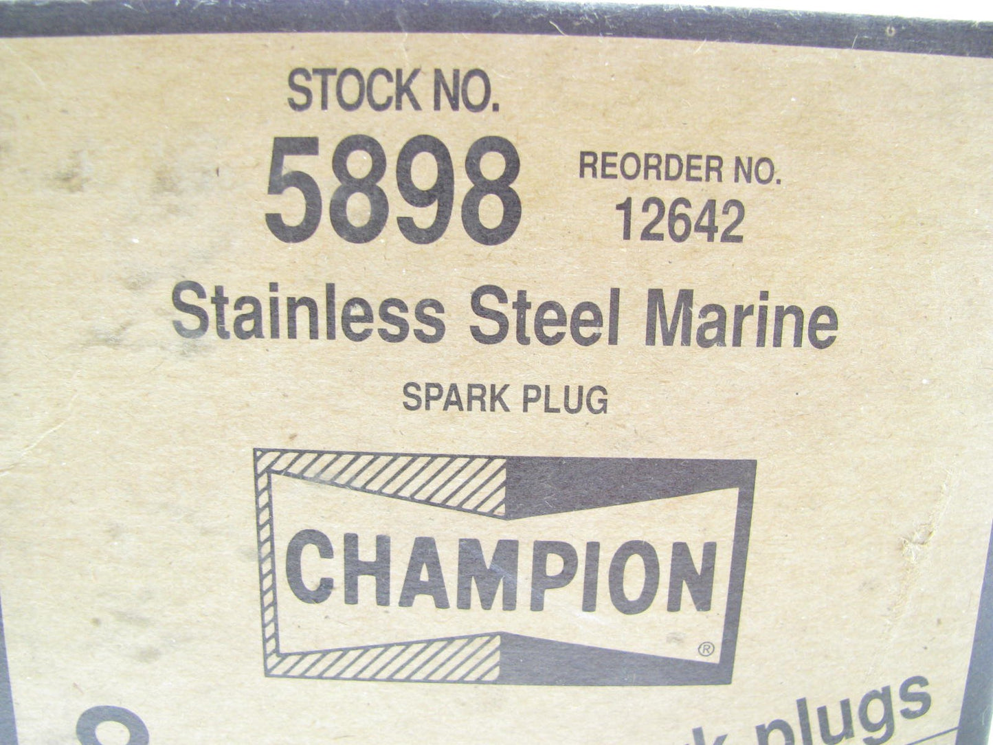 (8) Champion 5898 STAINLESS STEEL Marine Spark Plugs 14mm Threads, 13/16'' Hex
