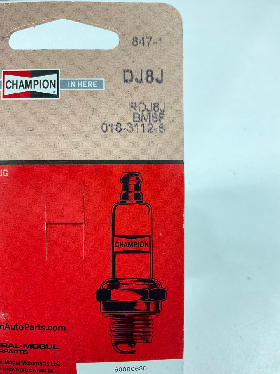 Champion DJ8J Small Engine Ignition Spark Plug - RDJ8J, 847-1