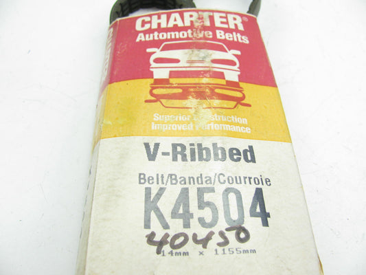 Charter K4504 Serpentine Belt - 0.56'' X 45.00'' - 4 Ribs