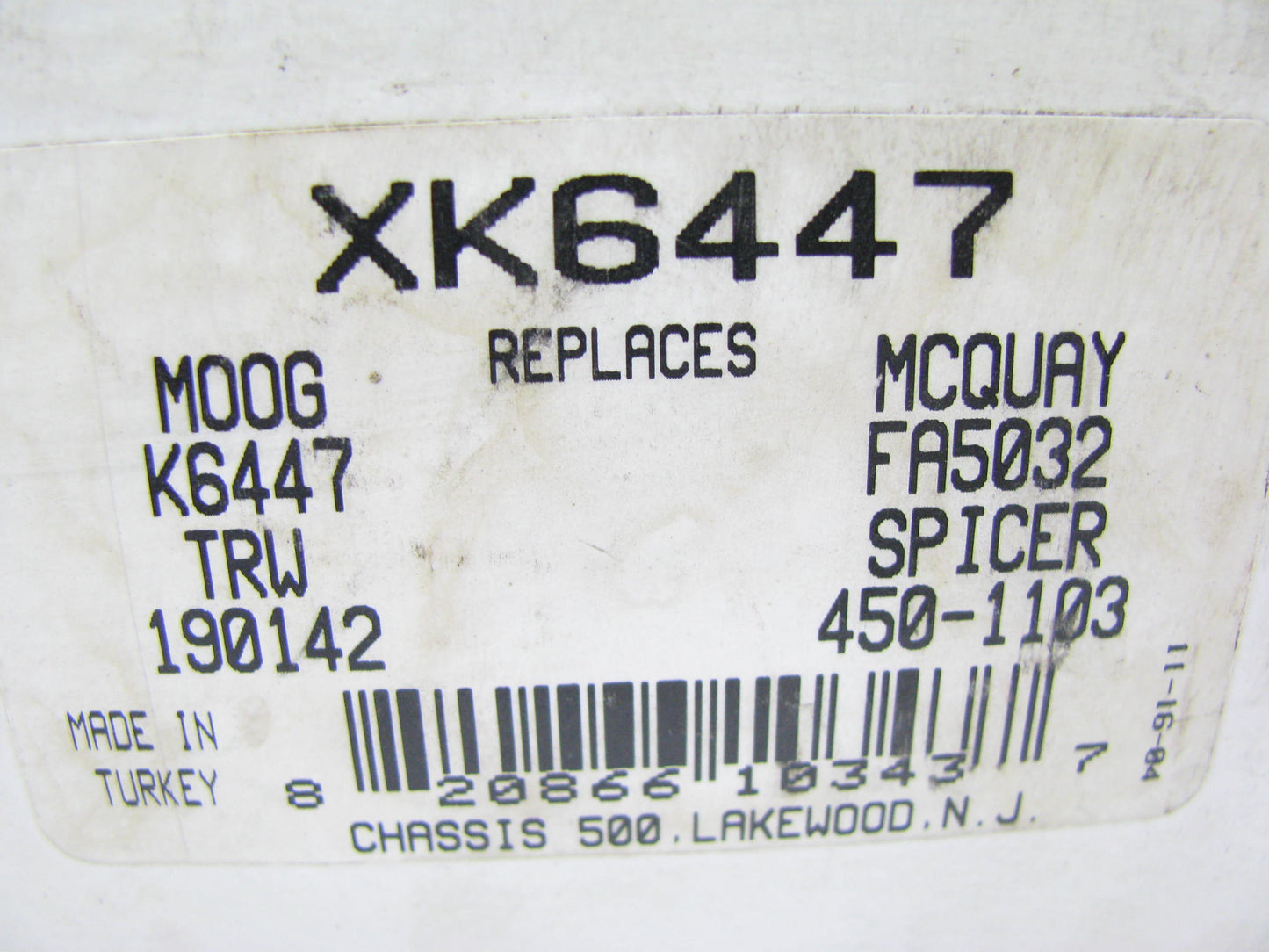 Chassis 500 XK6447 Steering Idler Arm - Front 1992-2000 GM TRUCKS K6447
