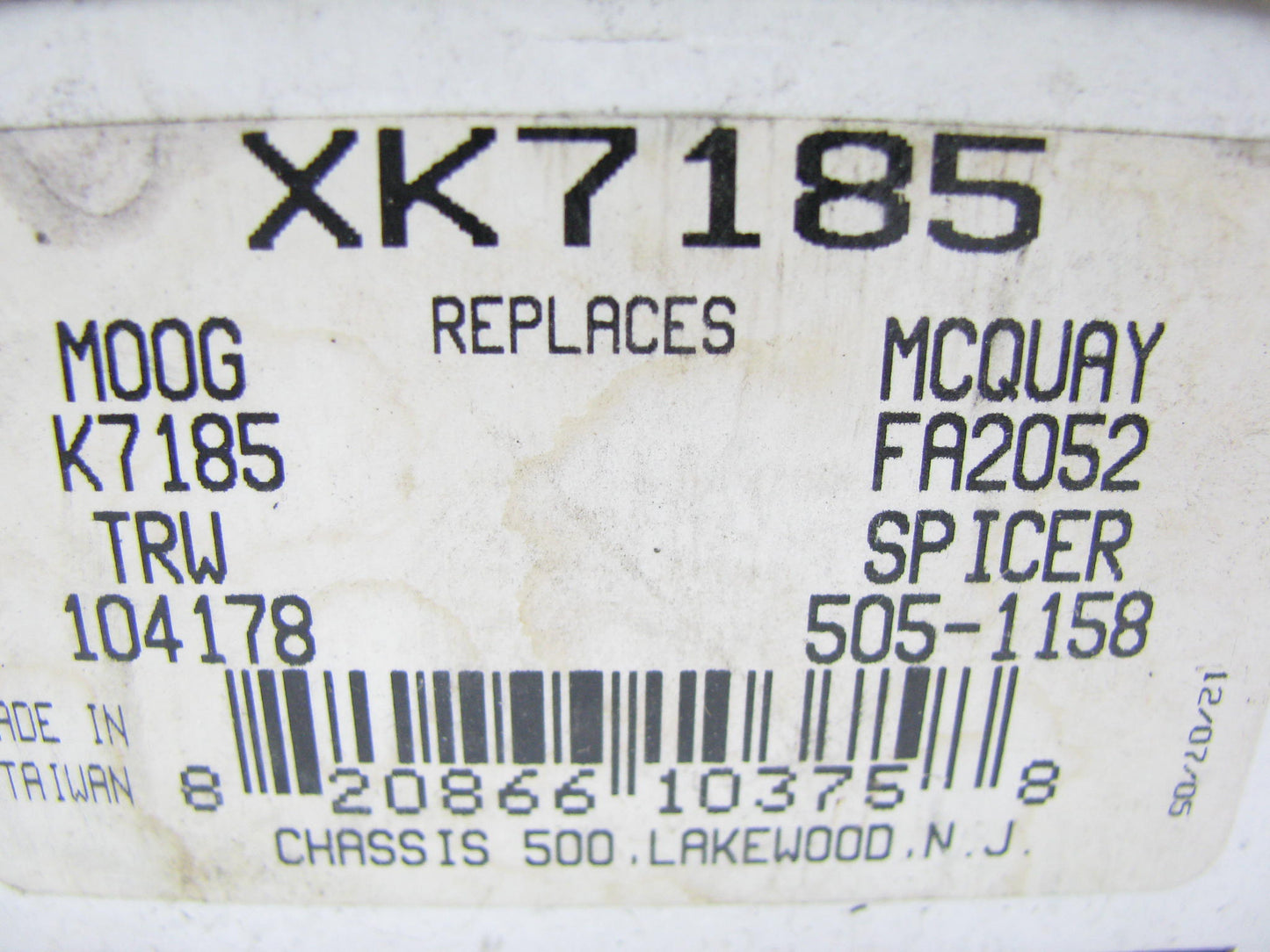 Chassis 500 XK7185 Suspension Ball Joint - Front Lower