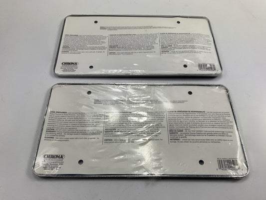 Set Of (2) Chroma 42528 License Plate Frames - Built Ford Tough