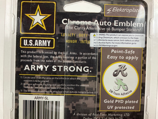 Chrome Emblems Elektroplate US ARMY-SL 3'' Round Emblem