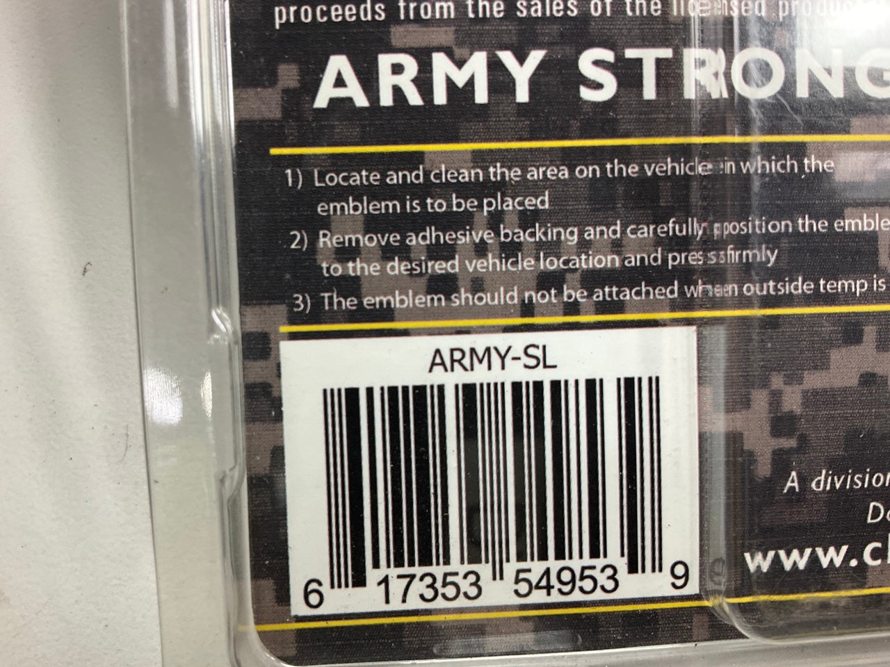 Chrome Emblems Elektroplate US ARMY-SL 3'' Round Emblem