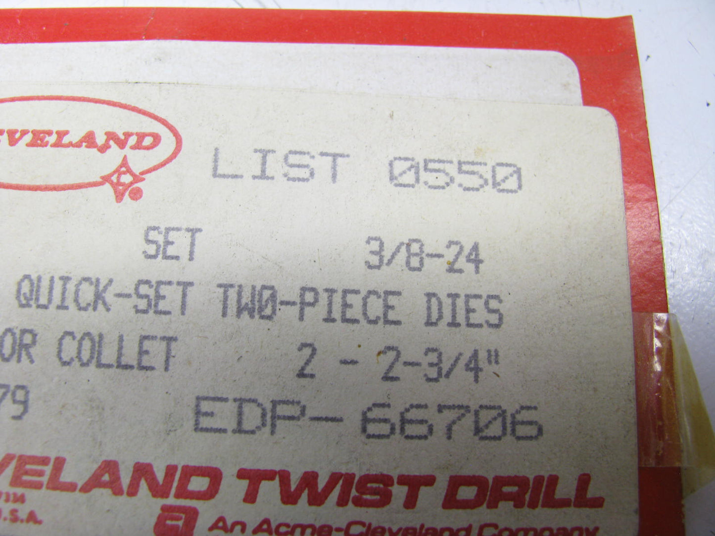 Cleveland EDP-66706 3/8-24 1,5 0550 QUICK-SET DIE