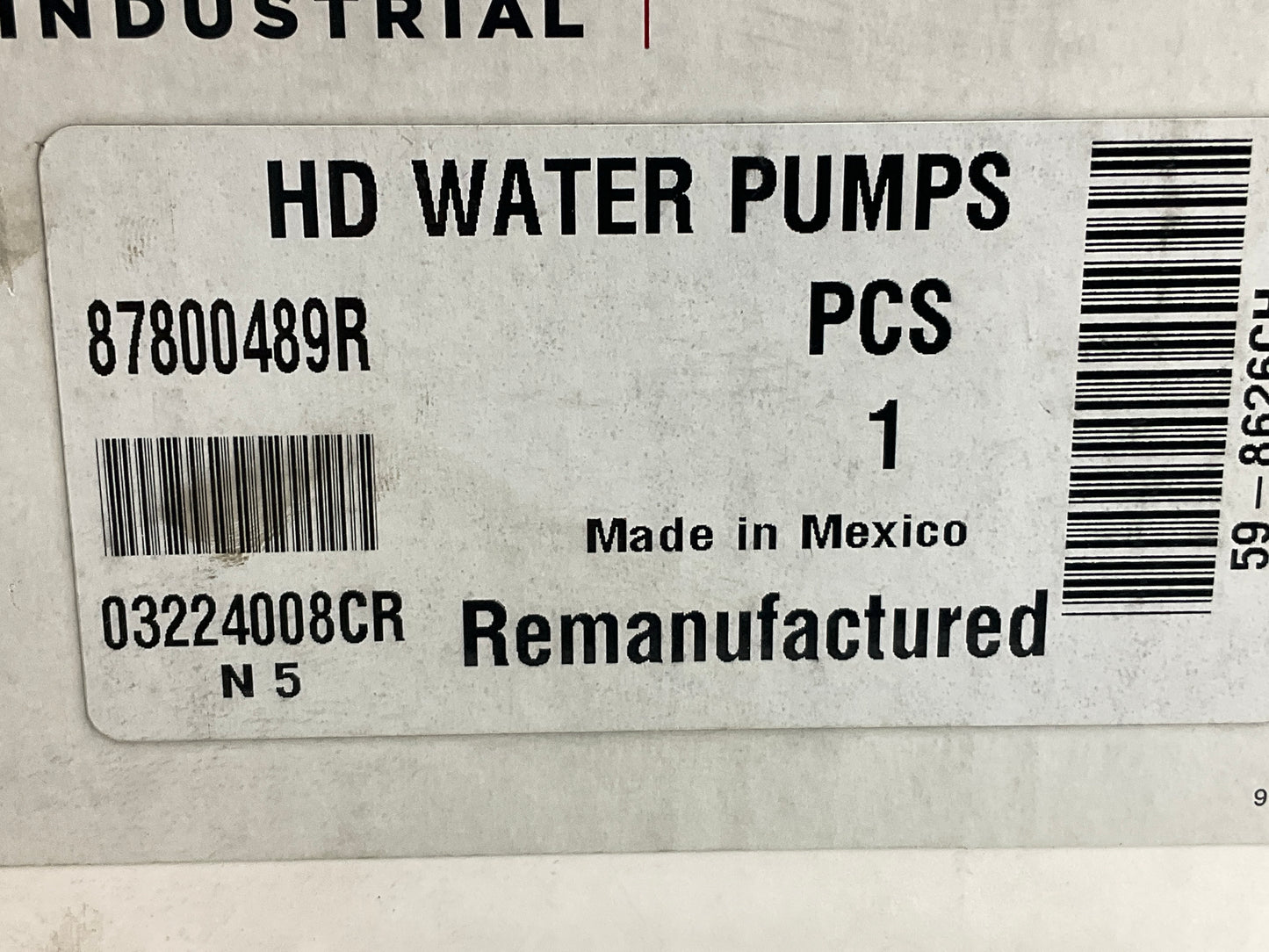 Reman OE Water Pump For New Holland TR88 TR89 TR97 TR98 TR99 TX66 TX68 87800489