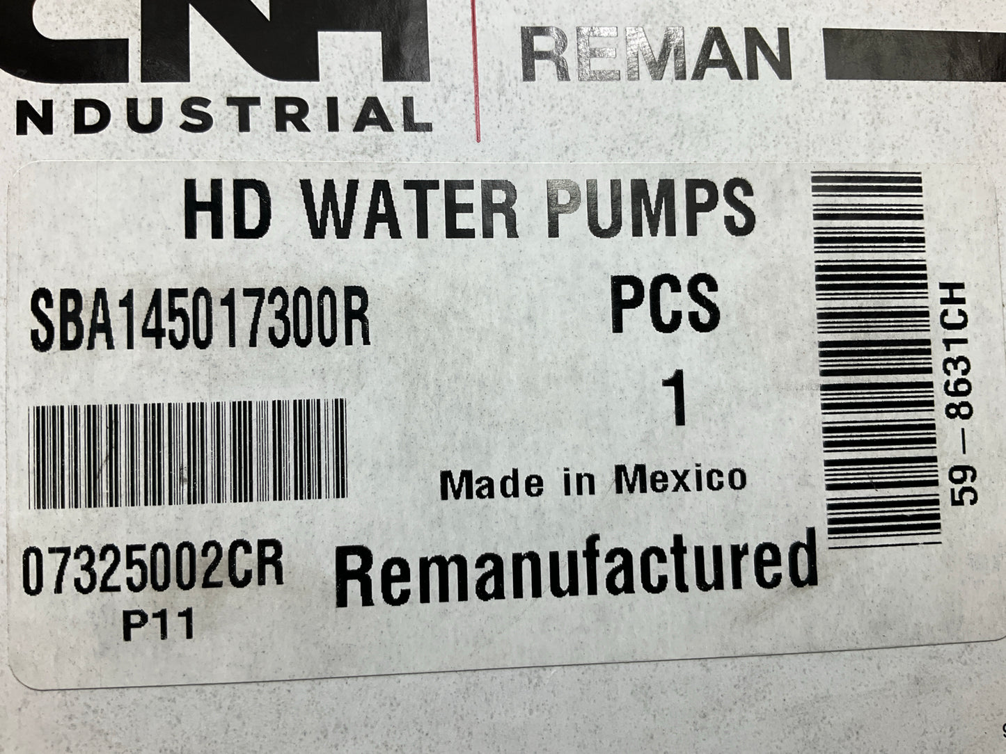 REMAN OEM For Case SBA145017300 Water Pump 145017300, 145016022, 145016221