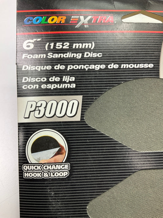 (2) Color Extra CX11142 6'' Foam Sanding Discs P3000 3000 Grit Shine
