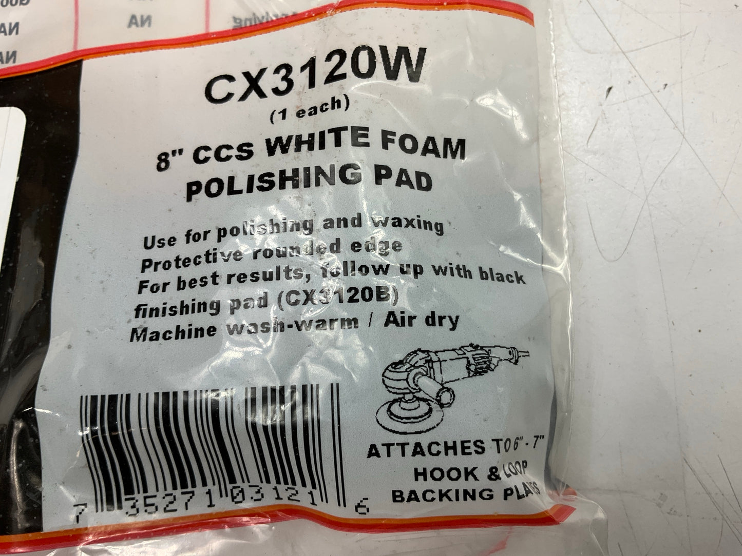 Color Extra CX3120W Polishing Buffing Pad Bonnet - 8'' WHITE Foam