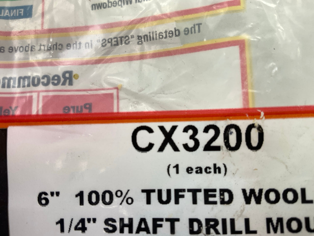 Color Extra CX3200 6'' 100% Tufted Wool Pad For 1/4'' Shaft Drill
