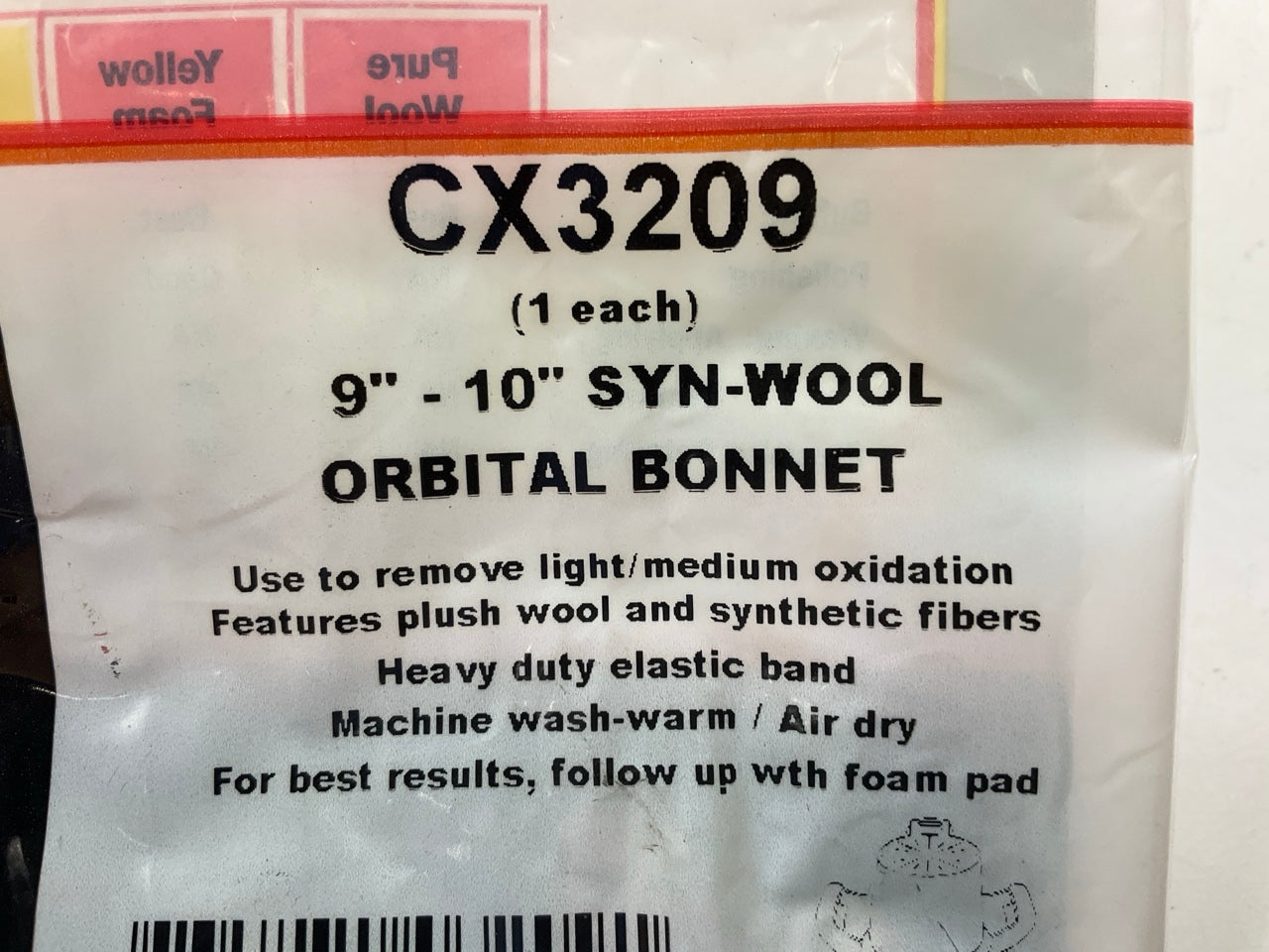Color Extra CX3209 Polishing Buffing Pad Bonnet 9-10'' Synthetic Wool