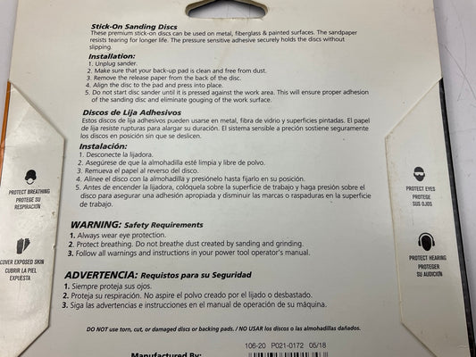 25 Total - 6'' Gold Stick-On PSA Sanding Discs P80, P180, P220, P320, P400 Grits