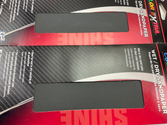 (2) Pack Of 5 Color Extra WET/DRY Sandpaper Sheets 2000 Grit Shine 3-2/3''X9''