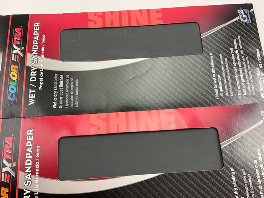 (2) 5 Pack Color Extra CX8322 WET/DRY Sandpaper Sheets 2500 Grit Shine 3-2/3''X9''