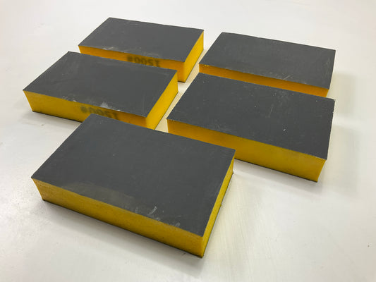 (5) Color Extra CX8334 Waterproof Sanding Sponge P1500 Shine 1500 Grit 3''x5''x1''
