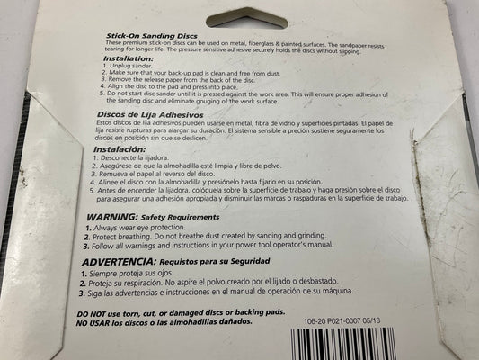 16 Discs - Color Extra CX8455 6'' Gold Stick-on PSA Sanding Discs, 40 Grit Coarse