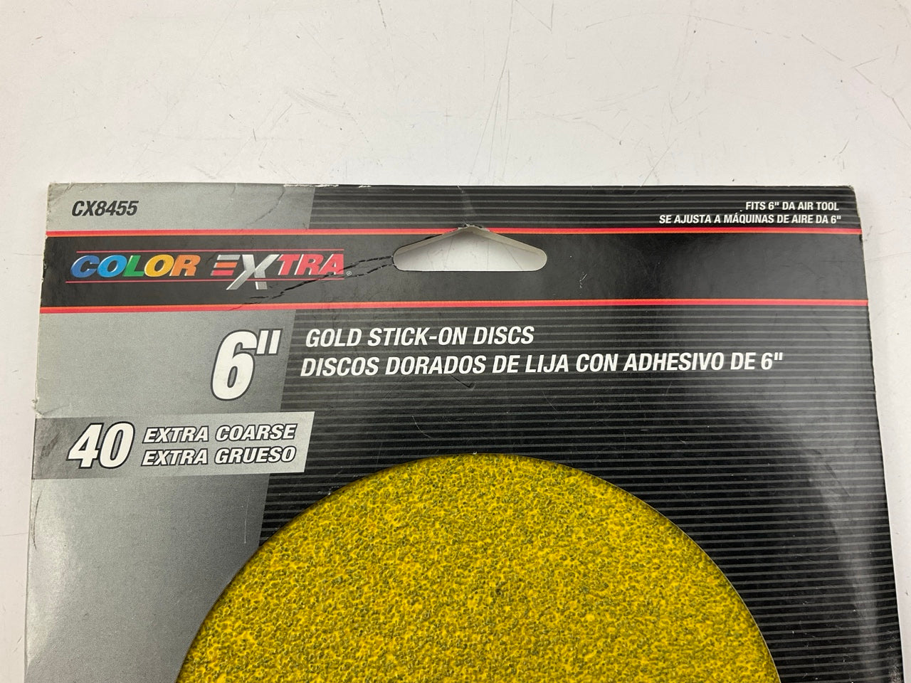 16 Discs - Color Extra CX8455 6'' Gold Stick-on PSA Sanding Discs, 40 Grit Coarse