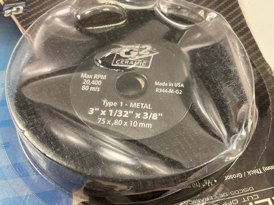 Pack Of 2 Color Extra CX8465 Ceramic Grinding / Cut-Off Wheel 3'' X 1/32'' X 3/8''