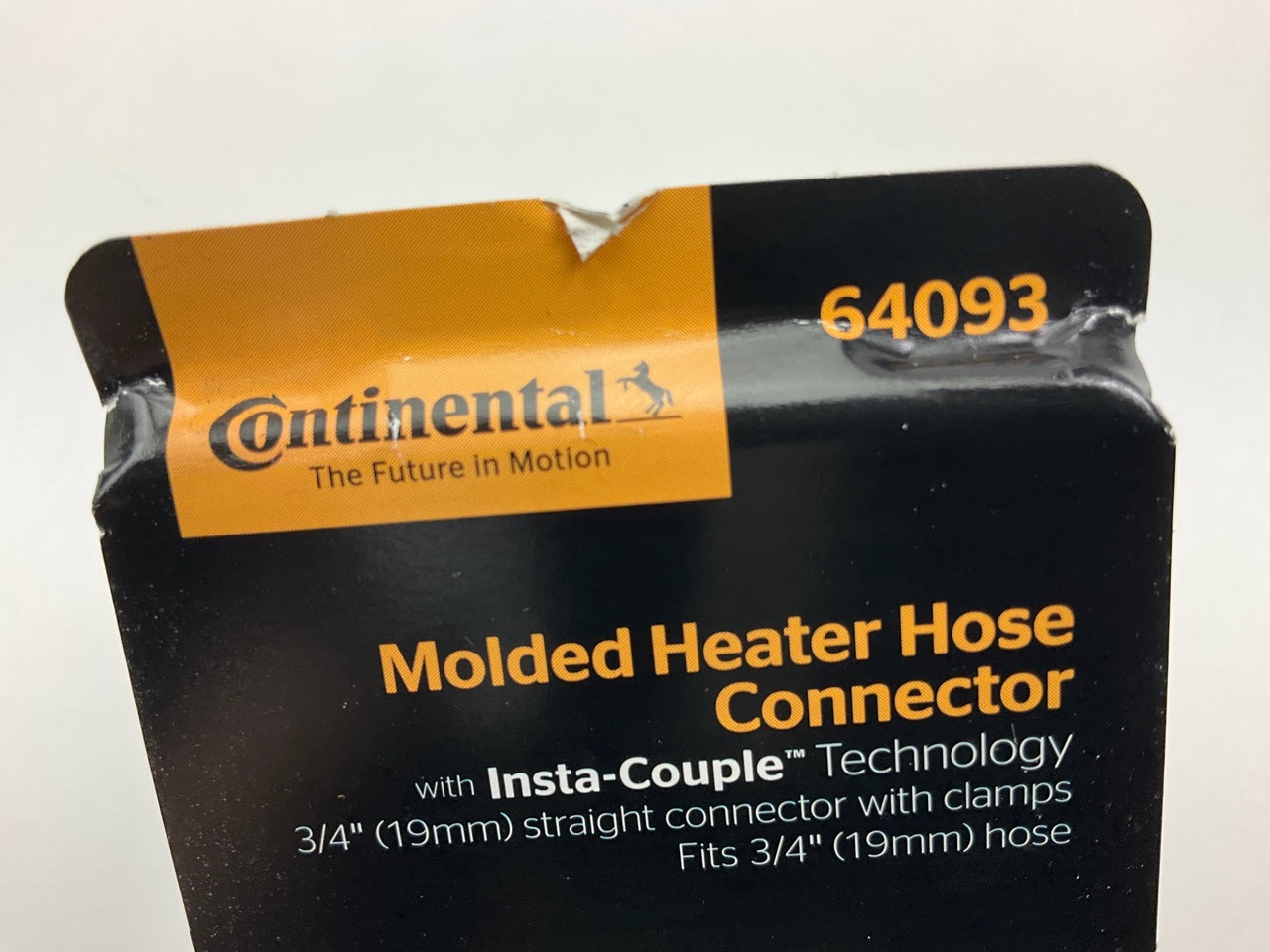 Continental 64093 Molded Heater Hose Connector - 3/4'' Straight Body W/ Clamps