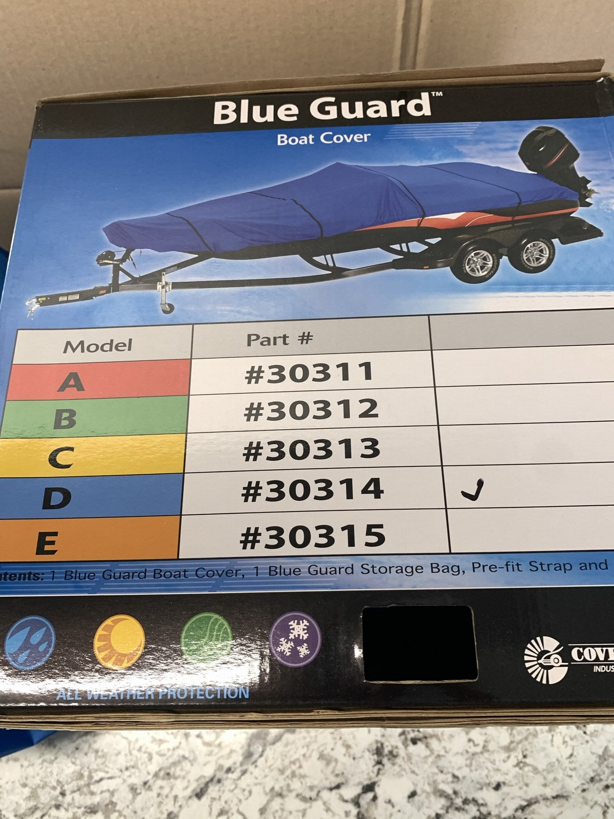 Coverite 30314 BlueGuard Boat Cover For 17'-19' Boats