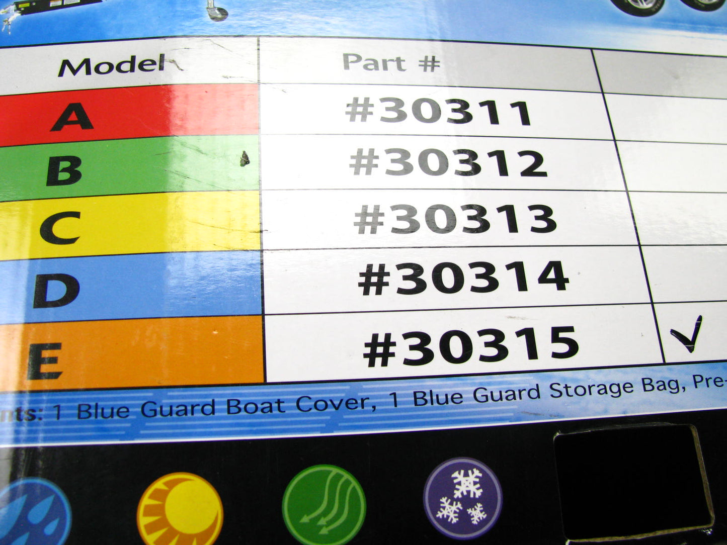 Coverite 30315 Model E Blue Guard Boat Cover For 20'-22' Boats